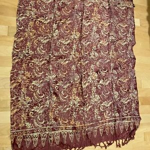 Elegant Brown Floral Swim Coverup